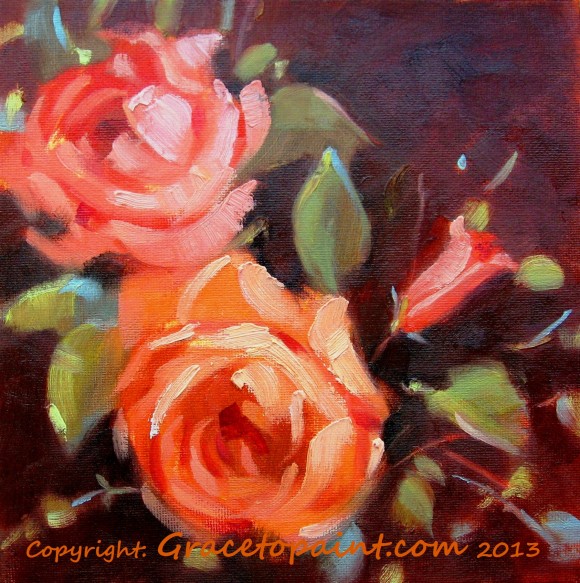 8x8" oil paint on canvas panel; sold.