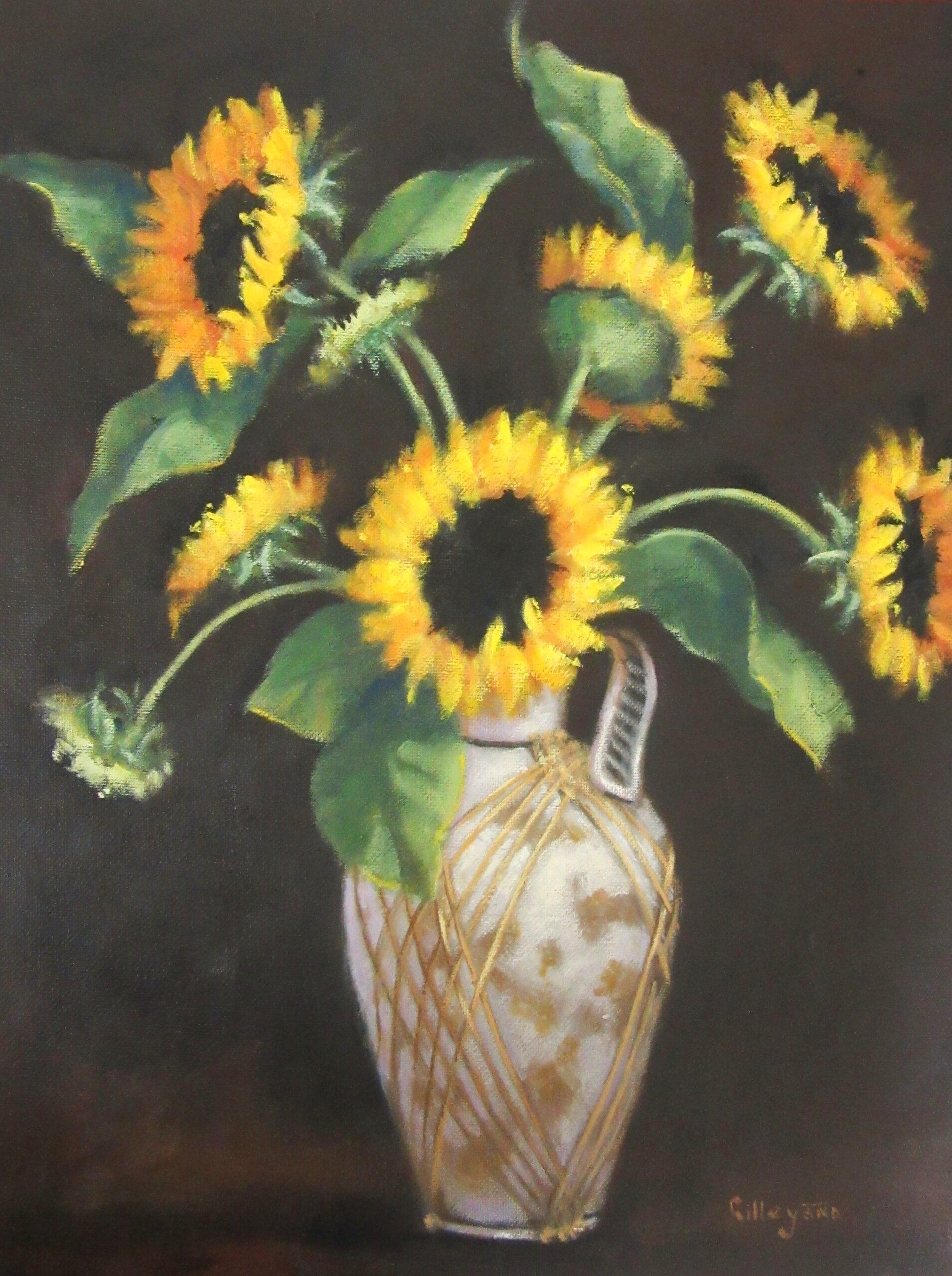 Sunflowers in Formal Vase Grace to Paint